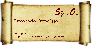 Szvoboda Orsolya névjegykártya